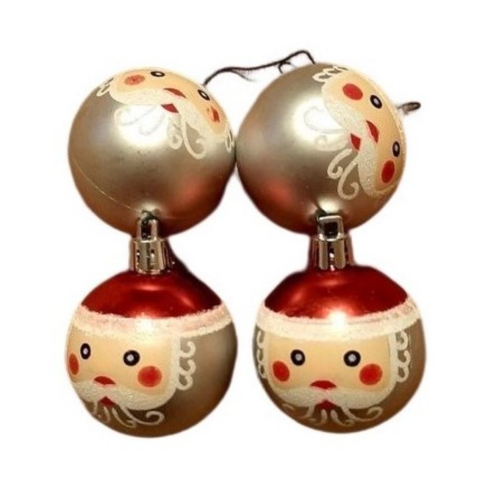 Four Santa Christmas Ornaments